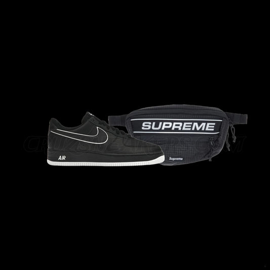 NIKE AIR FORCE 1 LOW '07 BLACK WHITE SOLE-COMBO CARTERA SUPREME