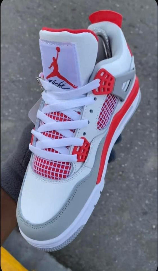 Air Jordan 4s White Red and Grey 🤍❤️🩶