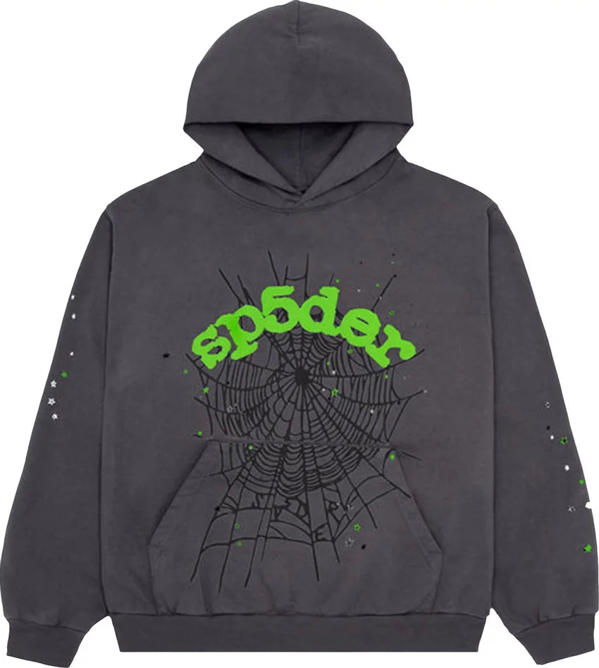 Sp5der Wait Web Hoodie 'Slate Grey'