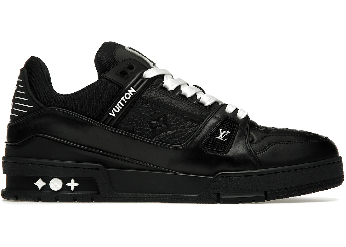 LOUIS VUITTON TRAINER BLACK EMBOSSED MONOGRAM