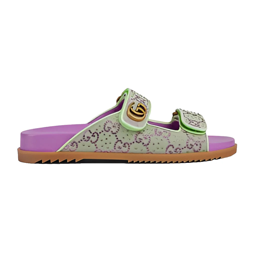 WOMEN'S SANDAL WITH DOUBLE G PURPLE