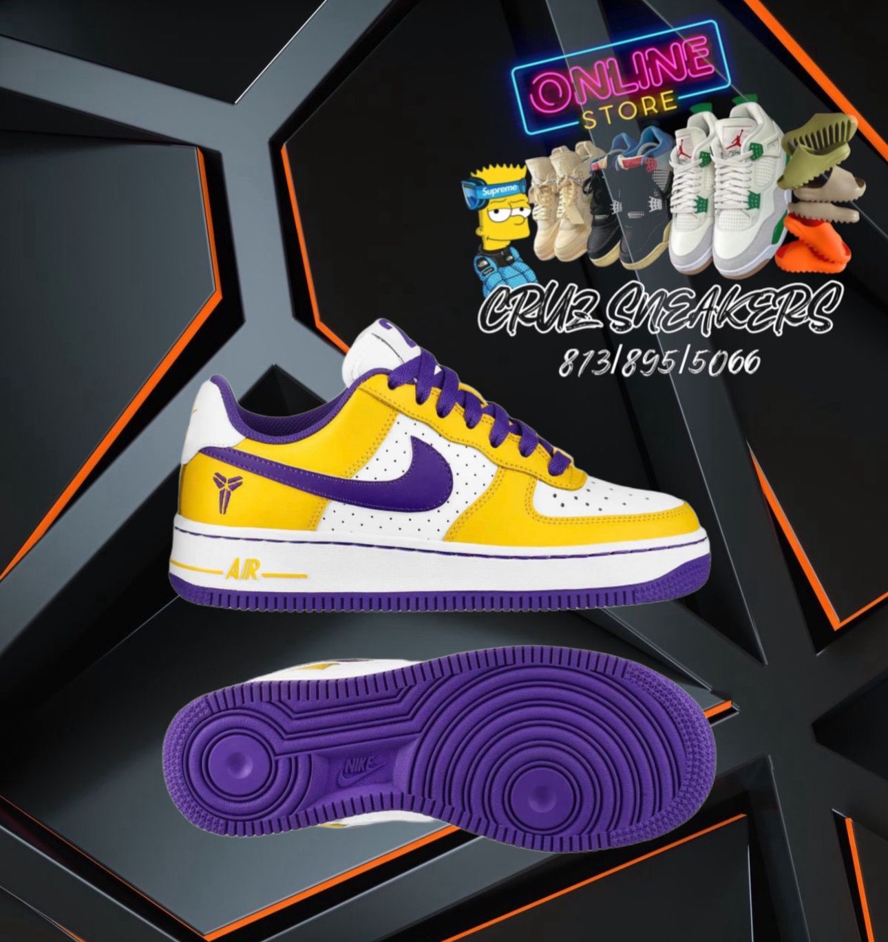 YELLOW AND PURPLE SNEAKERS